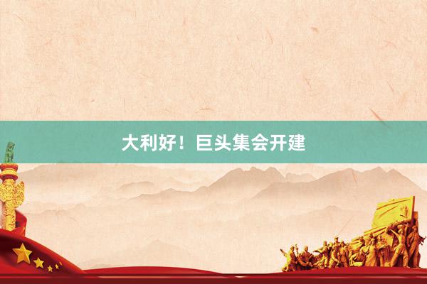 大利好！巨头集会开建
